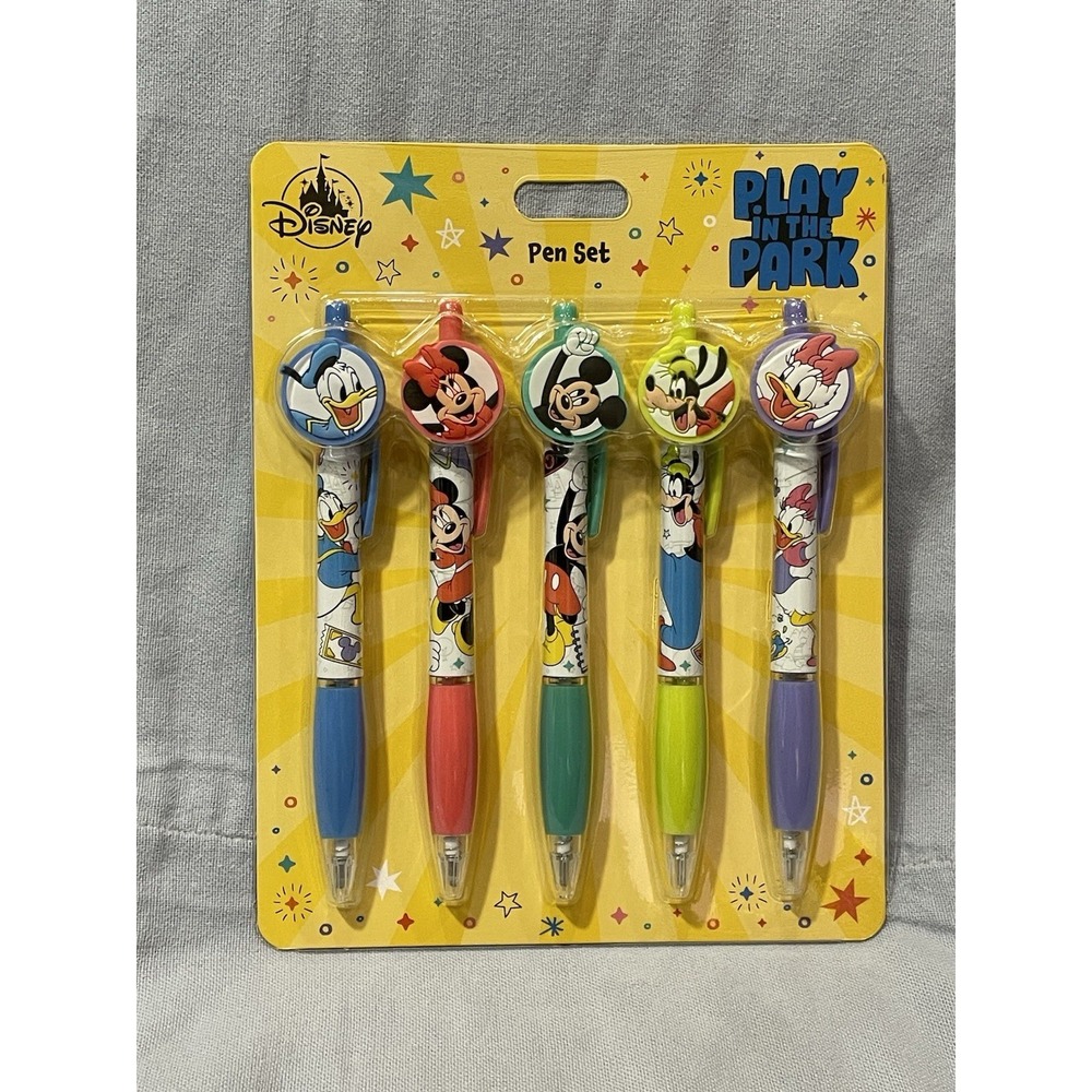 NEW Walt Disney Parks Mickey Mouse & Friends Play in the Park 5 Pack Pen Set